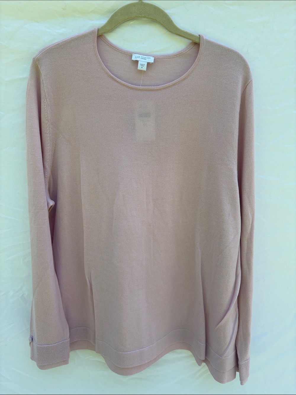 J. Jill Rosewater Pink Long Sleeve Merino Wool Knit Crewneck Top